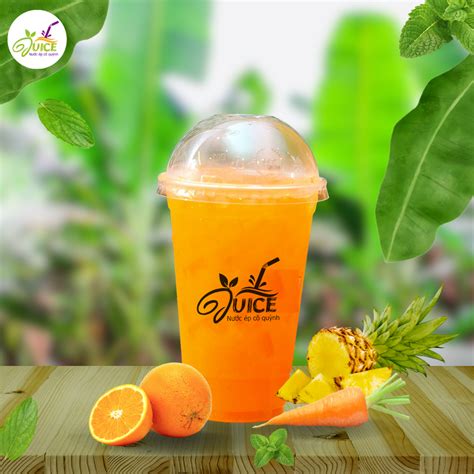 NƯỚC ÉP THƠM + CAM + CÀ RỐT - NƯỚC ÉP CÔ QUỲNH