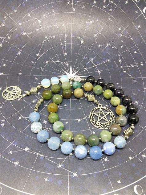 Wicca Druid Ladder Natural Stone Pagan Prayer Beads Meditation Beads