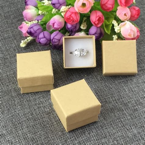 Aliexpress Buy 12pcs Lot 4x4x3cm Paper Ring Boxes And Kraft