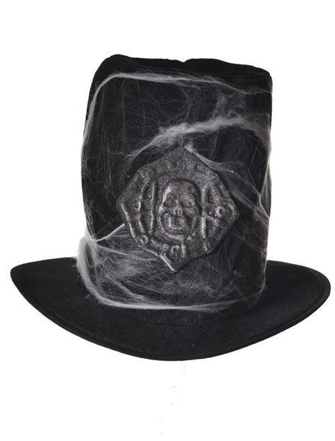 Grave Digger Costume Hat | Grey Halloween Top Hat Costume Accessory