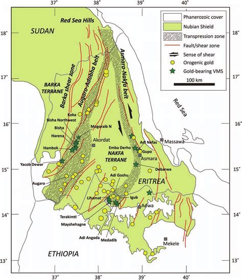 Selected Gold Occurrences In The Nubian Shield In Eritrea And Northern