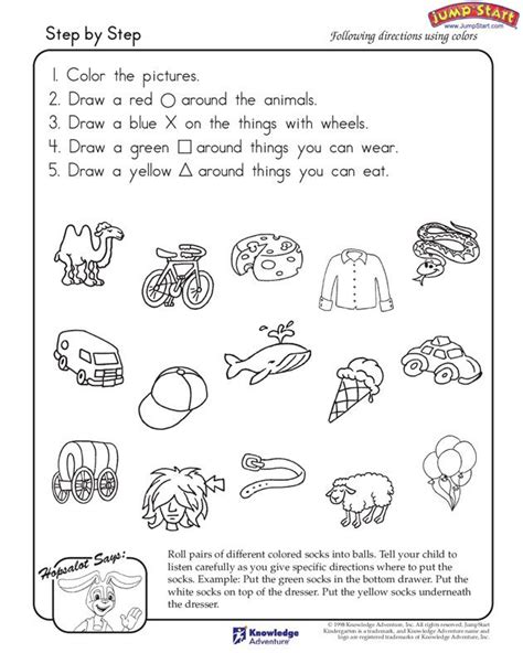 Following Directions Worksheets For Grade 1