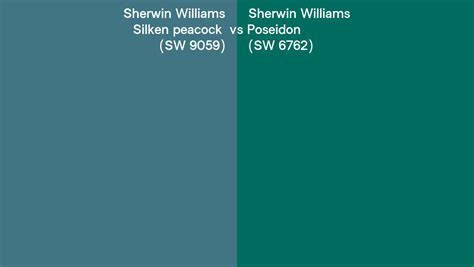 Sherwin Williams Silken Peacock Vs Poseidon Side By Side Comparison