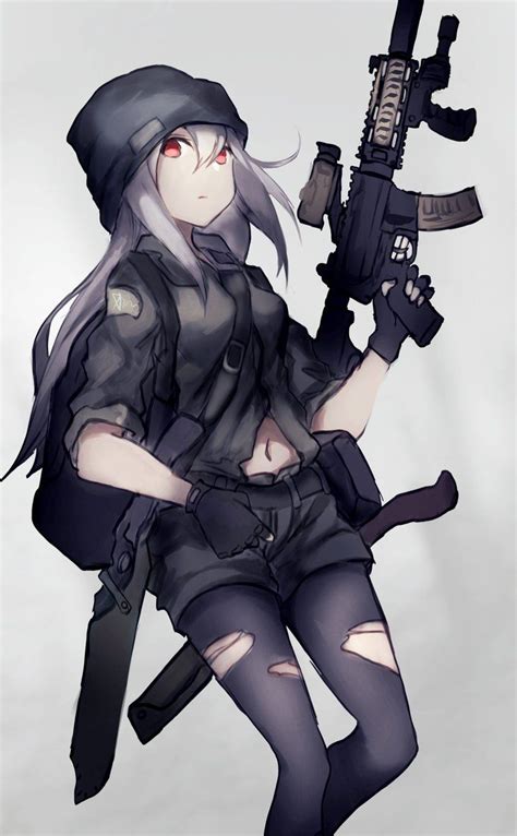 Emo Anime Girl With Gun | Anime Girl