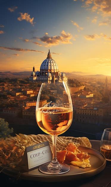 Premium AI Image Design Of Vatican City Wine Wine Glass Focaccia