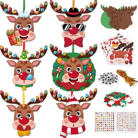 Amazon.com: Qyeahkj 244pcs Christmas Foam Arts Crafts Kit for Kids ...