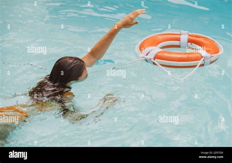 Save Life Saving And Rescue Concept Life Saving Drowning Woman