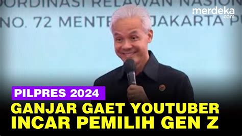 Ganjar Bocorkan Strategi Pilpres Gaet Youtuber Incar Pemilih Muda