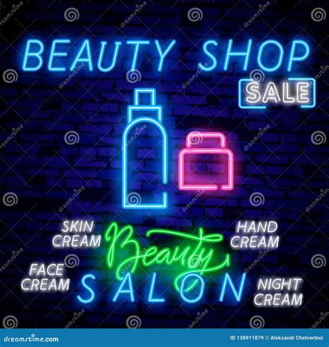 Beauty Salon Sign Vector Design Template Beauty Salon Neon Logo Light