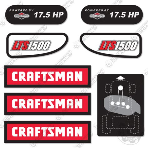 Fits Craftsman Lts1500 Decal Kit Mower Equipment Decals