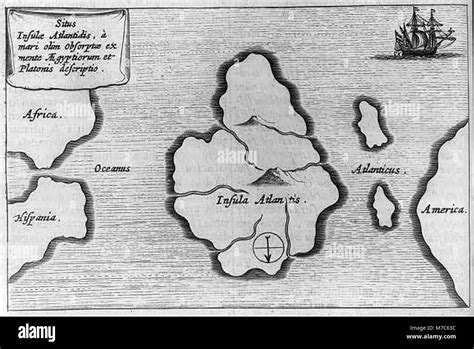 Map Showing Insula Atlantis The Lost Continent Of Atlantis