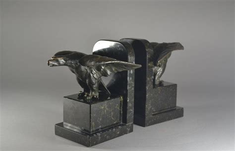 1930 Fr Pair Of Art Deco Bronze Eagles Bookends Art Deco Sculptures