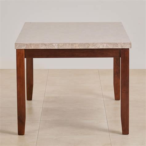 Buy Refurbished Oxville Marble Top Seater Dining Table Brown From