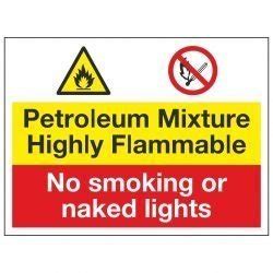 Petroleum Mixture Highly Flammable No Smoking Or Naked Lights