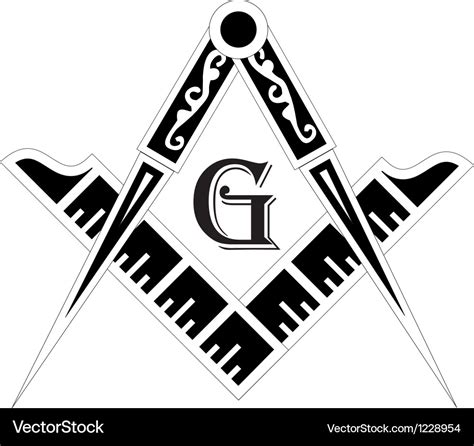 Freemasonry Emblem Masonic Square And Compass Vector Image