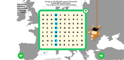 Europe Countries Word Search Android App