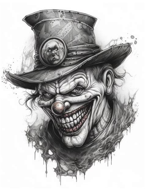 Pin by Weißer Hai on CLOWN Clown tattoo Cool tattoo drawings Scary