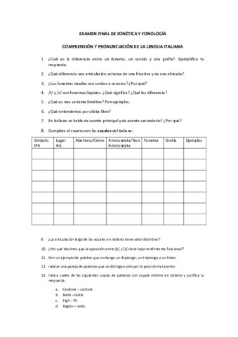 Examen Final De Fonetica Y Fonologia Pdf