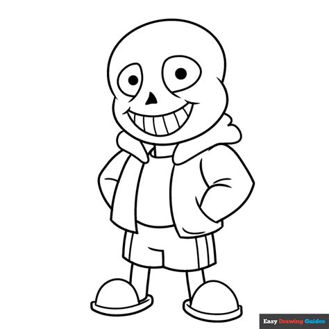 Sans From Undertale Coloring Page Easy Drawing Guides