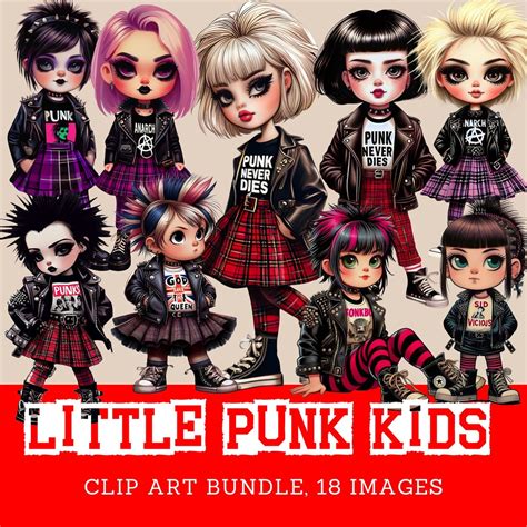 Punk Rock Clip Art Bundle Digital Download Cute Punk Girls Digital