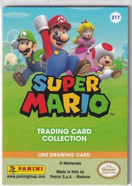 PANINI SUPER MARIO Trading Carte Mappa No 217 Linea Disegno Card Mario