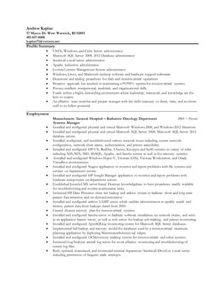 Andrew Kaplan Resume Jul Pdf