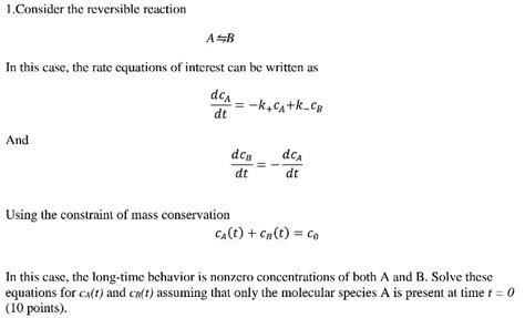 Solved 1.Consider the reversible reaction In this case, the | Chegg.com