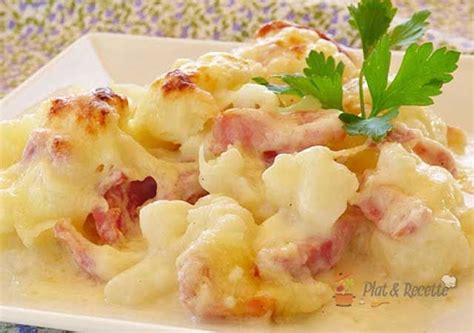 Gratin L Ger De Chou Fleur Au Jambon Plat Et Recette Recette