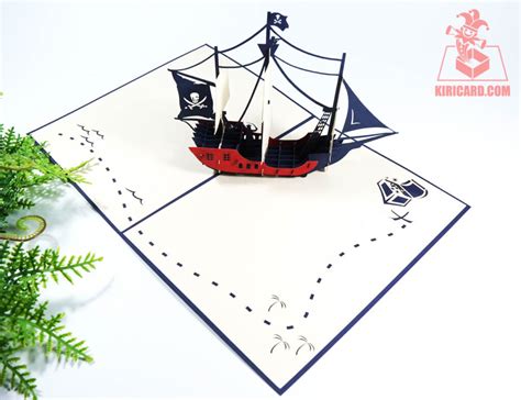 Pirate Ship Pop Up Card Kiricard