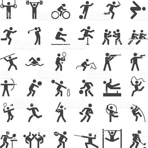 Set Of Sport Icons Design Graphique Sports Pictogramme Sport Picto