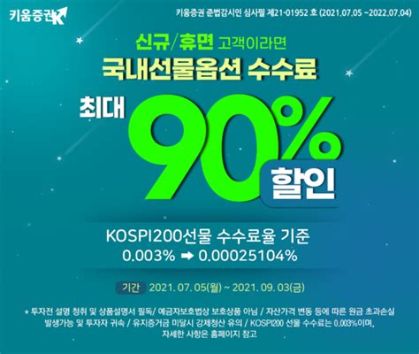 키움증권 ‘국내선물옵션 수수료 최대 90 할인 이벤트 진행