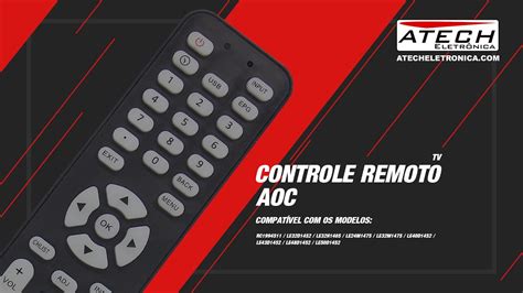 Controle Remoto Tv Aoc Le M Youtube