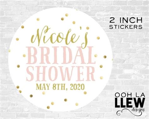 Custom Bridal Shower Stickers By Oohlallew On Etsy