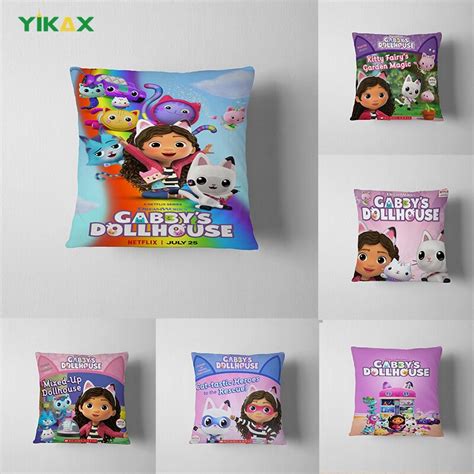 Nigikala Gabbys Dollhouse Gabby Cats Pillow Case 2022 Cartoon Cushion