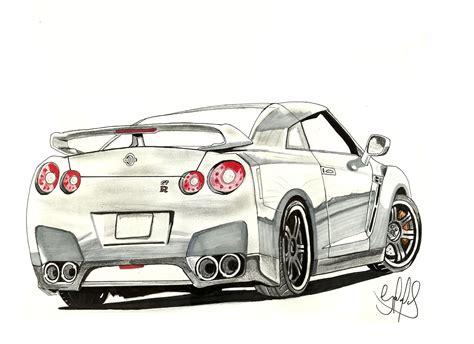 Nissan Gt R Spec V Ilustra O De Carro Ilustra Es Desenhos