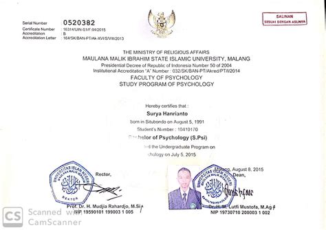 Contoh Foto Ijazah S1