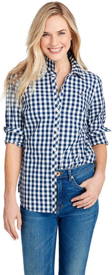 Vineyard Vines Mini Gingham Classic Button Down Womens Flannel Shirt Womens Shirts Gingham Shirt