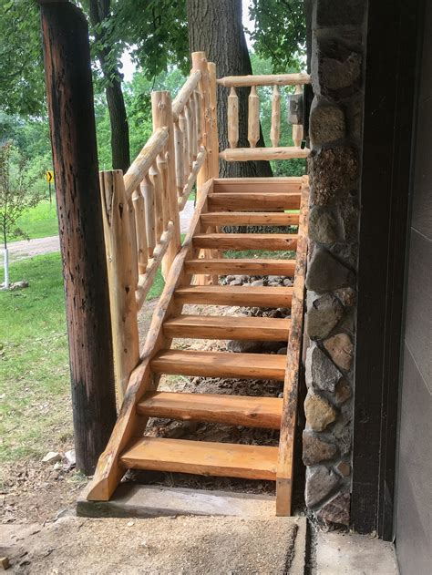 Soderlund S Wood Mill Cedar Log Railing Custom Built For Your Home