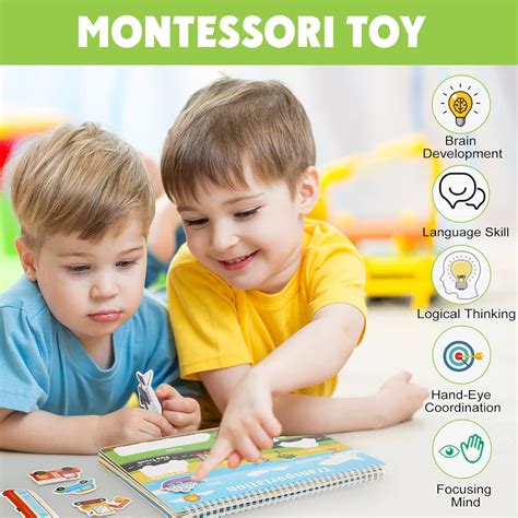 Guolely Tablero ocupado libro ocupado Montessori Juguetes para niños