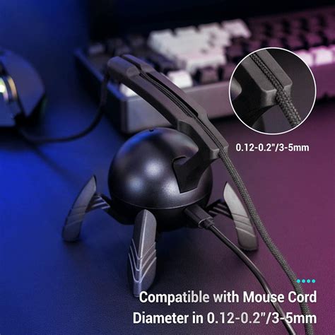 Kiwifotos Mouse Bungee Rgb Gaming Mouse Cord Holder Controller Upgraded