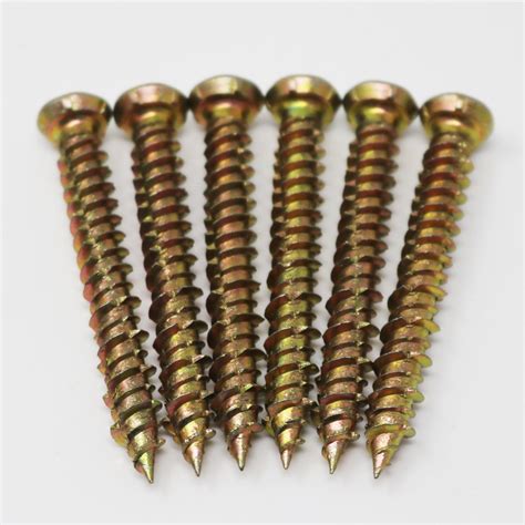 Yellow Zinc Plated Concrete Screw Countersunk Head Flat Head Lock Screw And Torx Screw