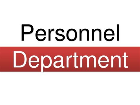 Personnel department