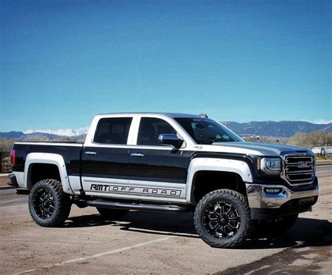 Black And Silver Two Tone GMC Sierra Chevy Trucks Lifted Trucks Trucks