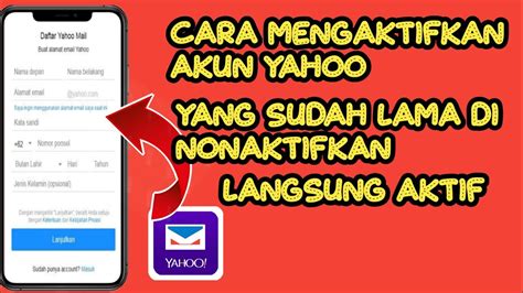 Cara Mengaktifkan Akun Yahoo Yang Sudah Lama Di Nonaktifkan Youtube