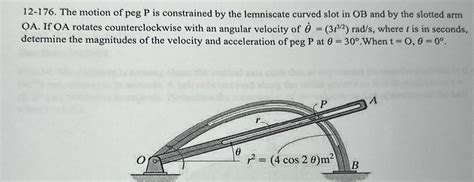 12 176 The Motion Of Peg P Is Constrained By The Chegg