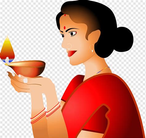 Mujer L Mpara De Aceite Diwali Hembra Luz Retrato Dama Vela