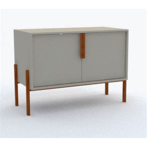 Rack LOFT Pequeno Fechado MDF Nude E Madeira 93x67x44 EC DECOR