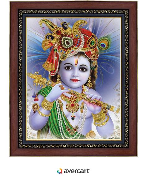 Avercart Lord Krishna Baby Krishna Poster X Inch Framed With