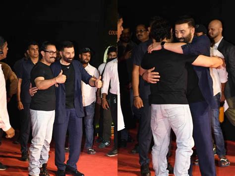 Sunny Deol Aamir Khan Shah Rukh Khan Kartik Sara Hug Gadar 2 Success