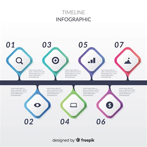 Plantilla De Infografia Moderna Linea De Tiempo Colorida Vector Gratis